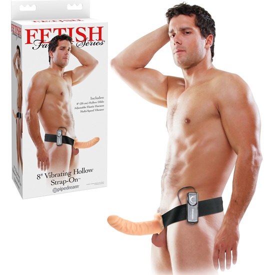 Fetish Fantasy 8 Inch Vibrating Hollow Strap-On