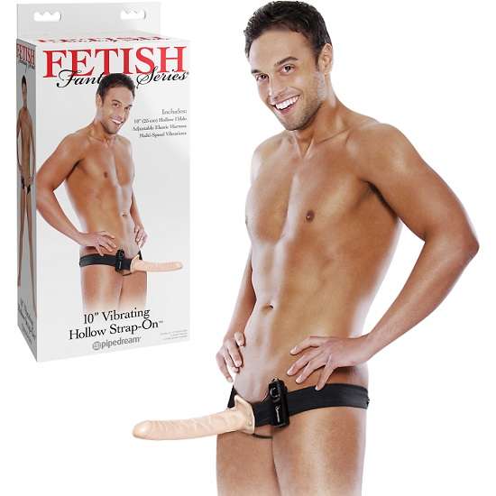 Fetish Fantasy ​10 Inch Vibrating Hollow Strap-On