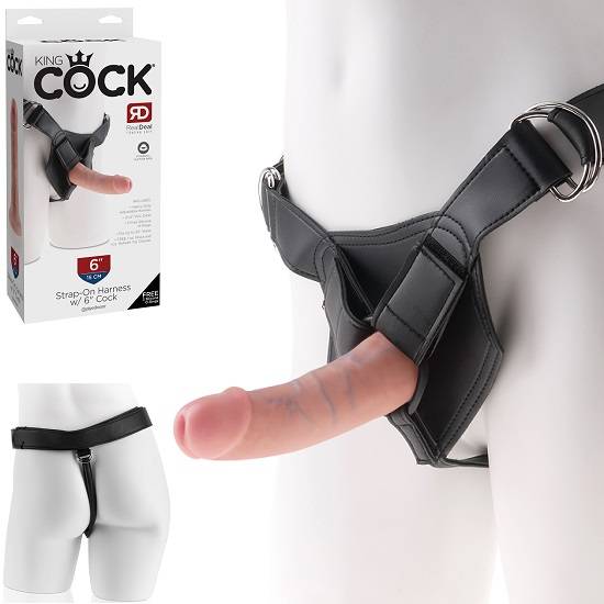 King Cock Strap-On Harness With 6 Inch Cock