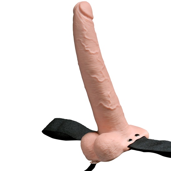 Fetish Fantasy 9 inch Hollow Rechargeable Strap-On with Balls