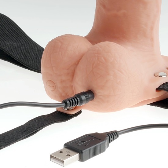 Fetish Fantasy Hollow Rechargeable Strap-On with Balls