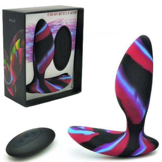 Colourful Camo Idylic Remote Control Butt Plug