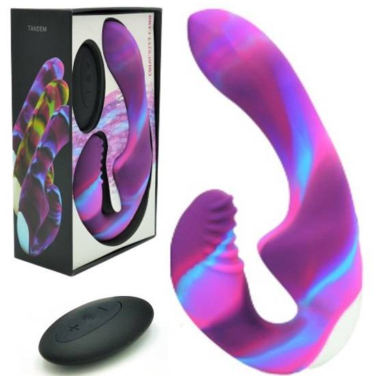 Colourful Camo Tandem Remote Control Strapless Strap-On