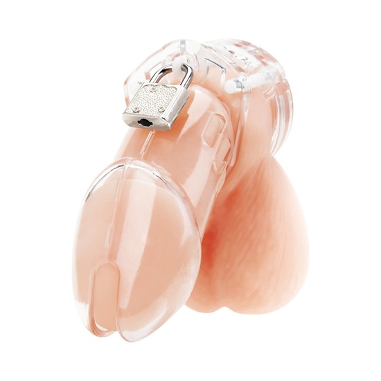 Blue Line Acrylic See-Thru Chastity Cage