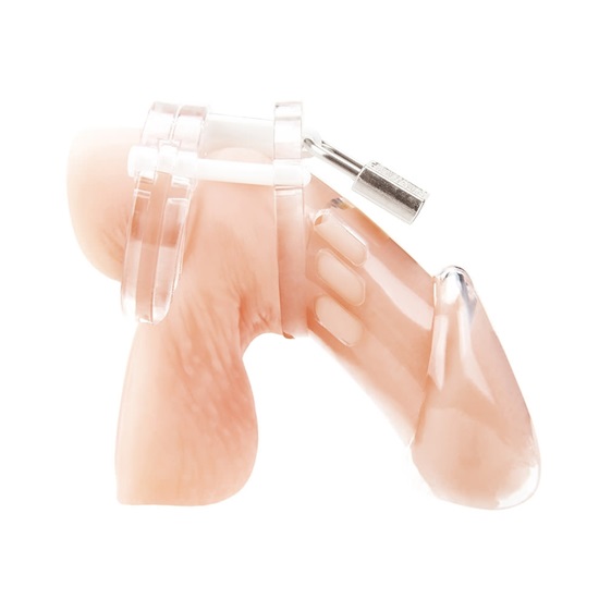 Blue Line Acrylic See-Thru Chastity Cage