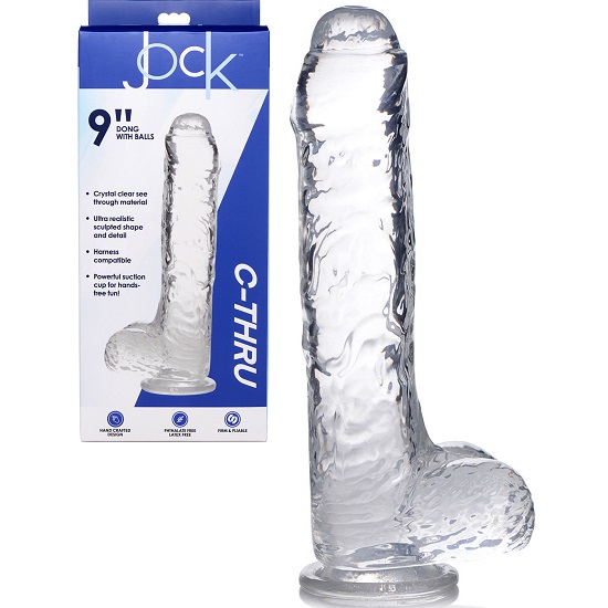Jock C-Thru Slim 9 Inch Dong With Balls