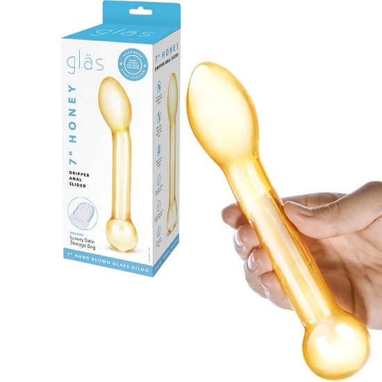 Glas 7 Inch Honey Dripper Anal Slider
