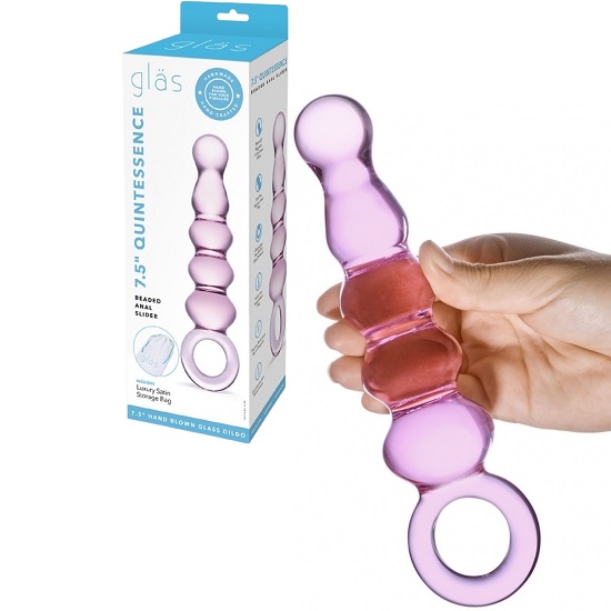 Glas 7.5 Inch Quintessence Beaded Anal Slider