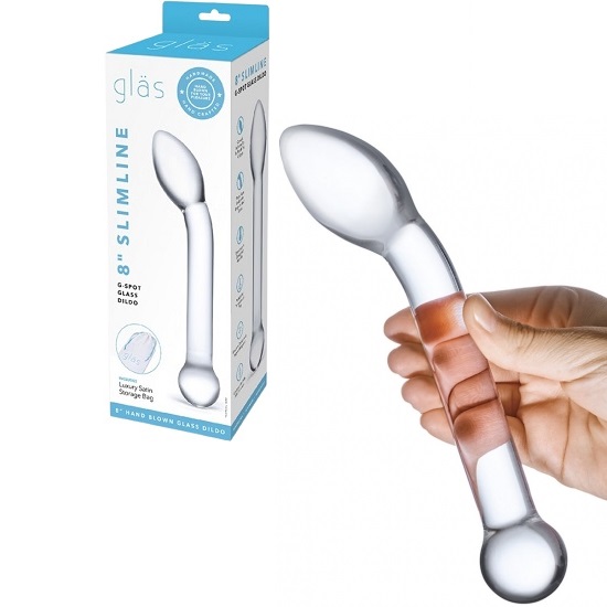 Glas 8 Inch Slimline G-Spot Glass Dildo