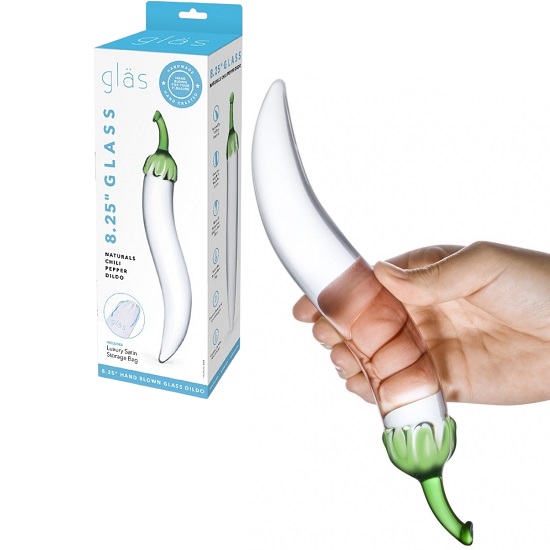 Glas 8.25 Inch Glass Naturals Chili Pepper Dildo
