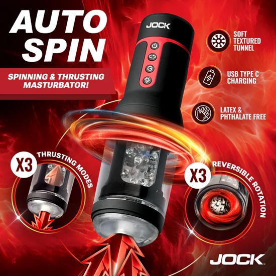 Jock Auto Spin Spinning and Thrusting Masturbator