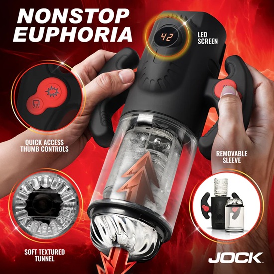 Jock Turbo Max Spinning, Thrusting, & Sucking Masturbator