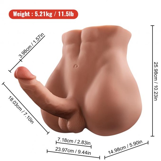 Xise Bartlett Male Torso With Thrusting Vibrating Cock