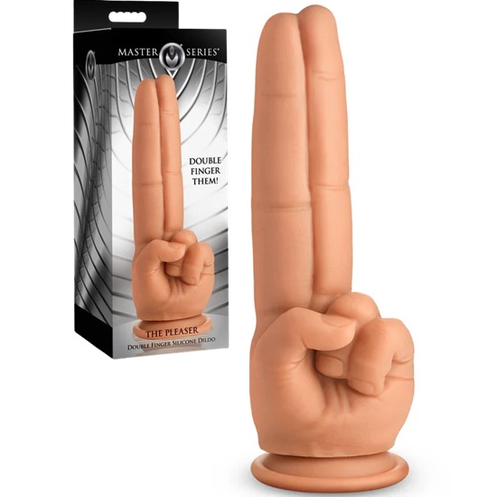 Master Series The Pleaser Double Finger Silicone Dildo